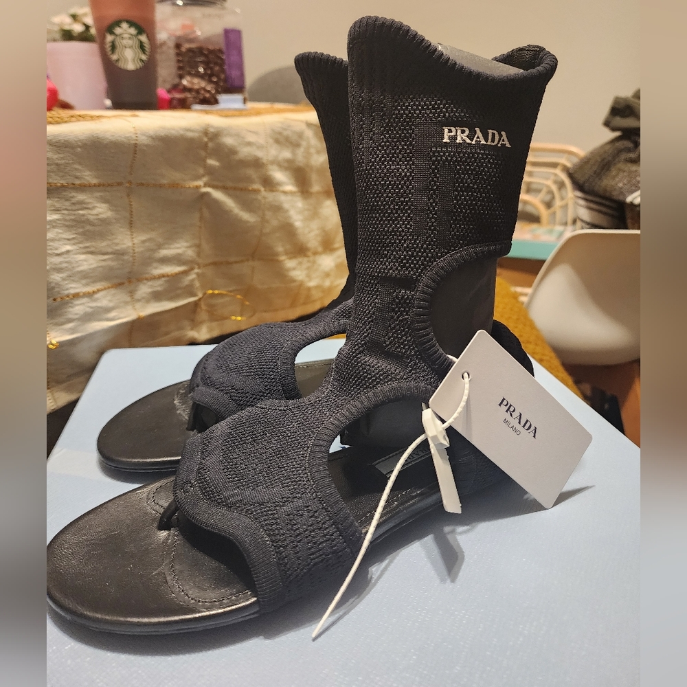 Prada scuba knit sandals